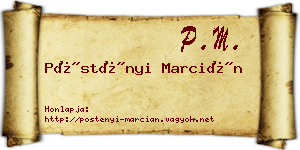 Pöstényi Marcián névjegykártya